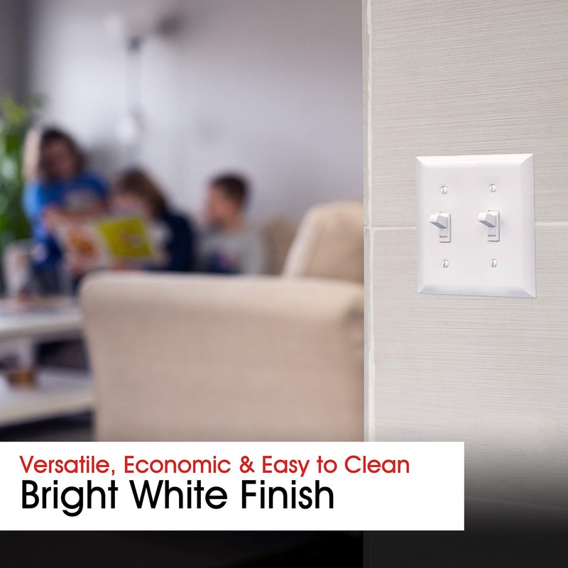 Double Wall Plates Cover, 2 Gang, Light switch cover, 0.32" x 4.47", Outlet C... gallery