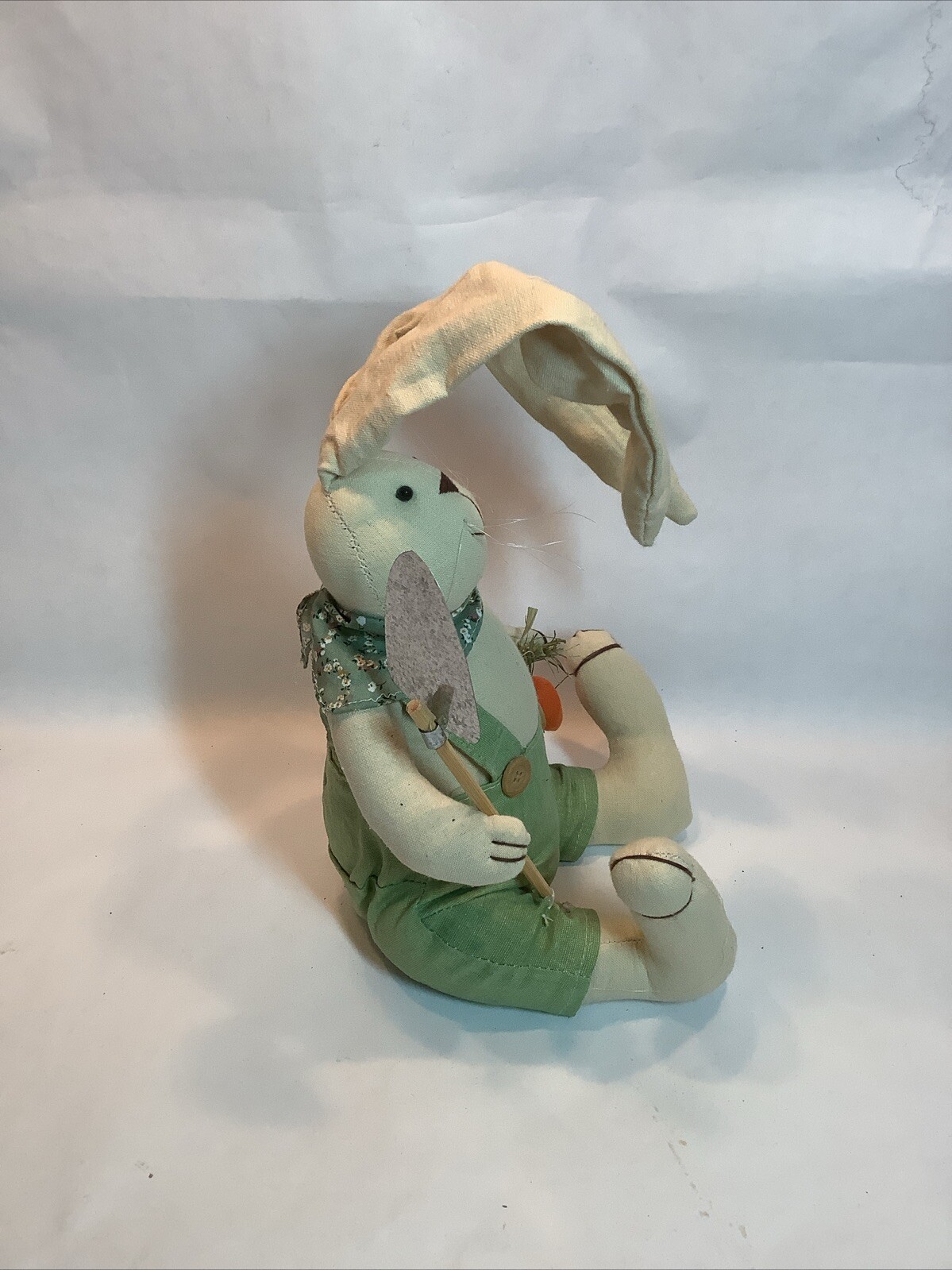 Easter Rabbit Fabric With Large Posable Ears Garden Farmer Spring Plush 20” gallery
