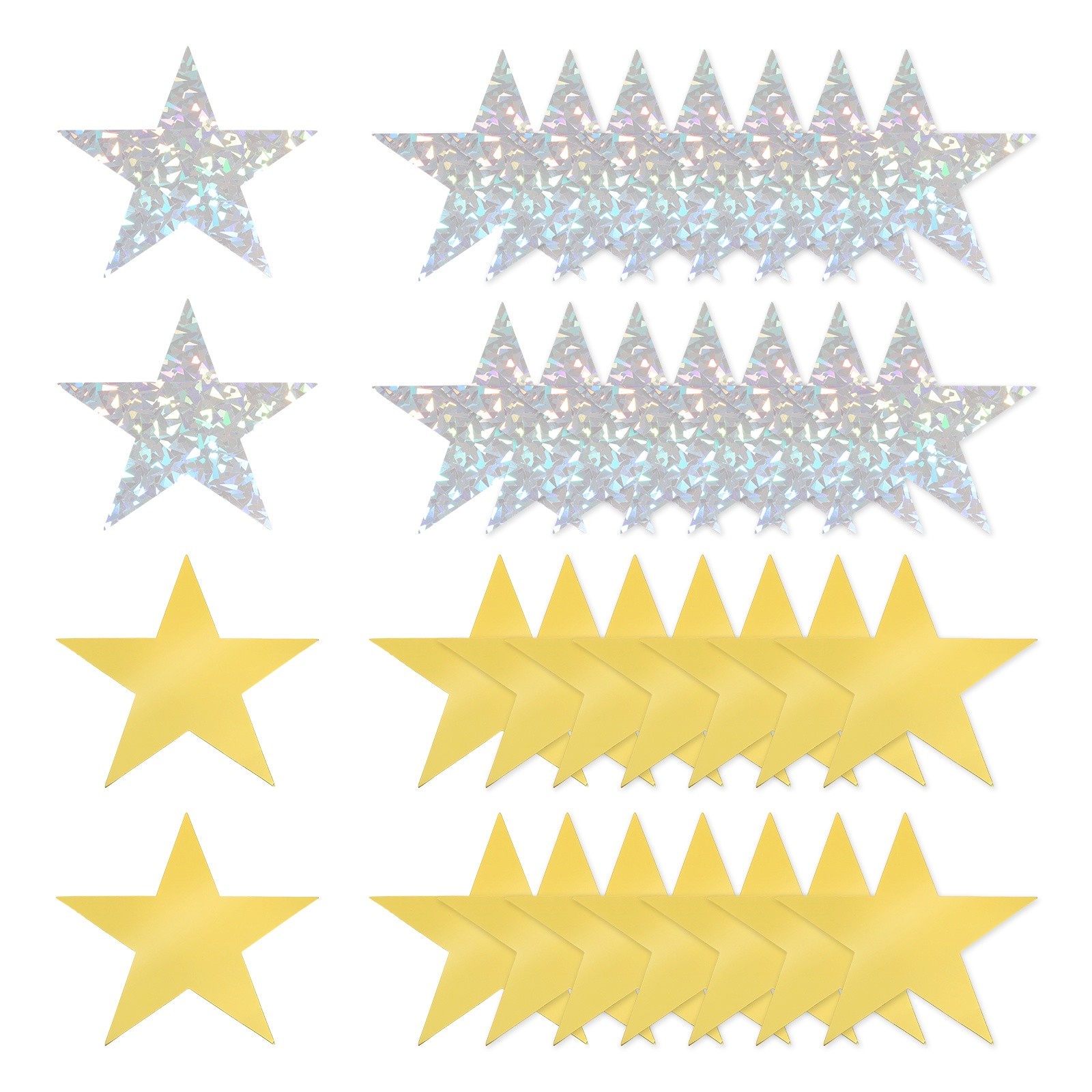 48 Pcs Stars Cutouts, 6 Inch Double Printed Paper Stars, Gold/Laser Silver gallery