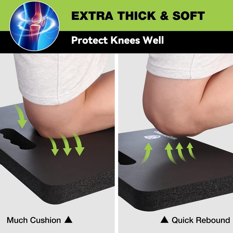 WORKPRO 2-Pack Extra Thick Kneeling Pad Soft Foam Cushioning for Knee Black gallery