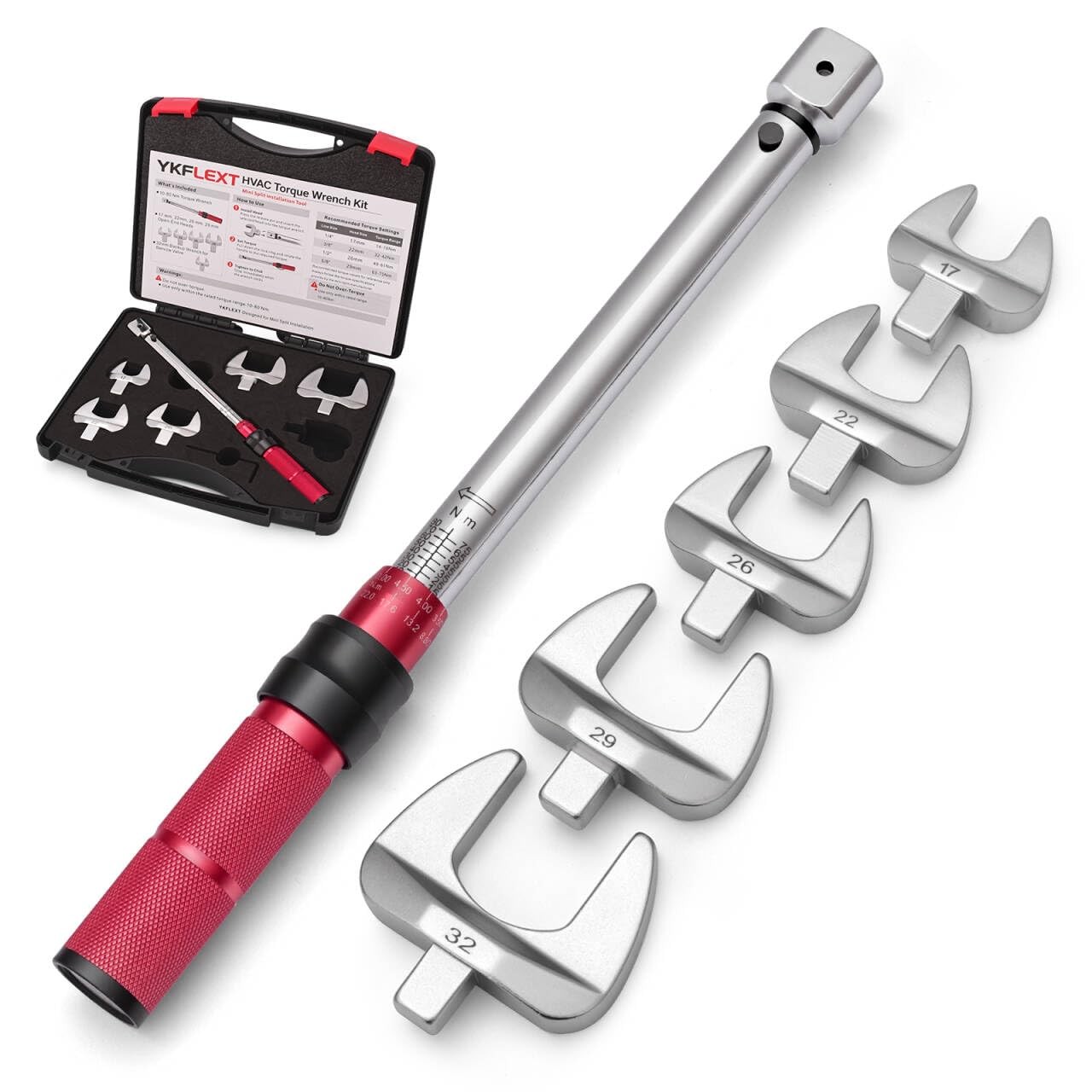 Mini Split Torque Wrench Set, 10–80 Nm HVAC Torque Wrench with 5 Fixed Open E... gallery
