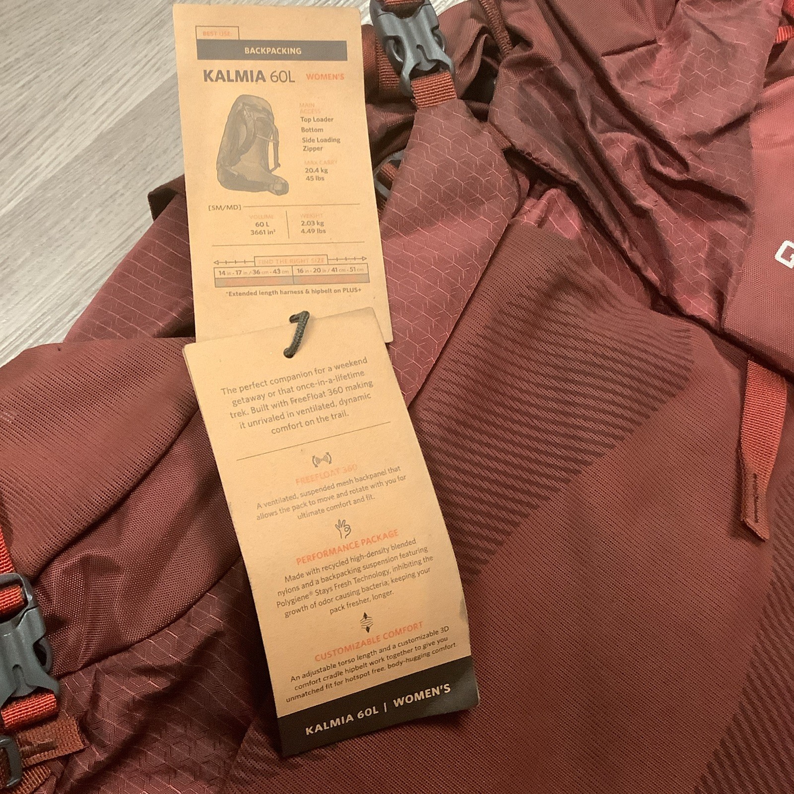 Gregory Woman’s Hiking Backpack Maroon/Red 4