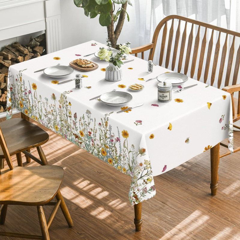 Rectangular Fall Tablecloth 60x84 Inch with Harvest Floral Design gallery