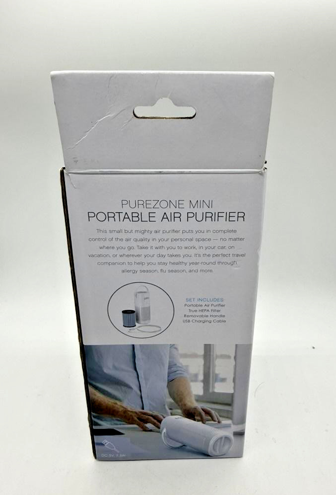 Pure Enrichment PureZone Mini Portable Air Purifier True HEPA White USB Travel gallery
