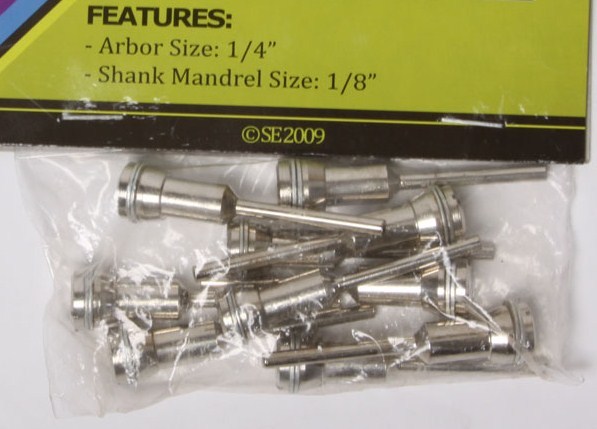 10 1/8" SHANK MANDRELS WITH 1/4"ARBOR SCREW 281410MD gallery