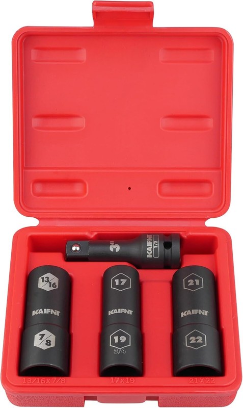 K232 Extra Thin Wall Impact Flip Socket Set, Lug Nut Sockets, 1/2-Inch Drive, 4- gallery