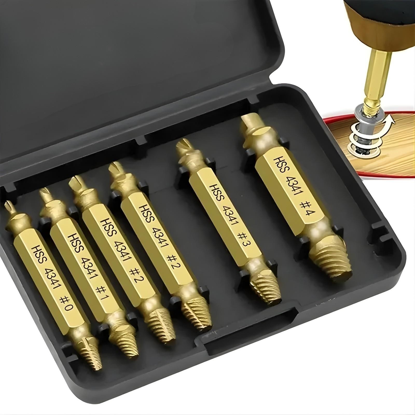 Damaged Screw Extractor Set HSS Drill Bit Easy Out Broken Bolt Stripped Remover. gallery
