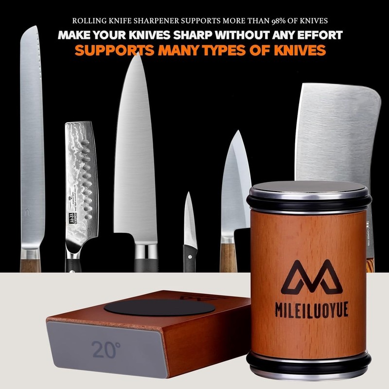 Rolling Knife Sharpener Set Diamond Ceramic Discs Professional Sharpening Kit gallery