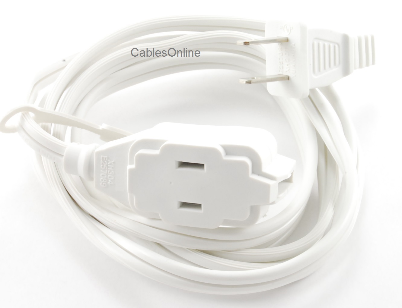 15ft 3-Outlet 2-Prong White Power Extension cable., 16AWG/ 13A/ 1625W, PC-E315 gallery