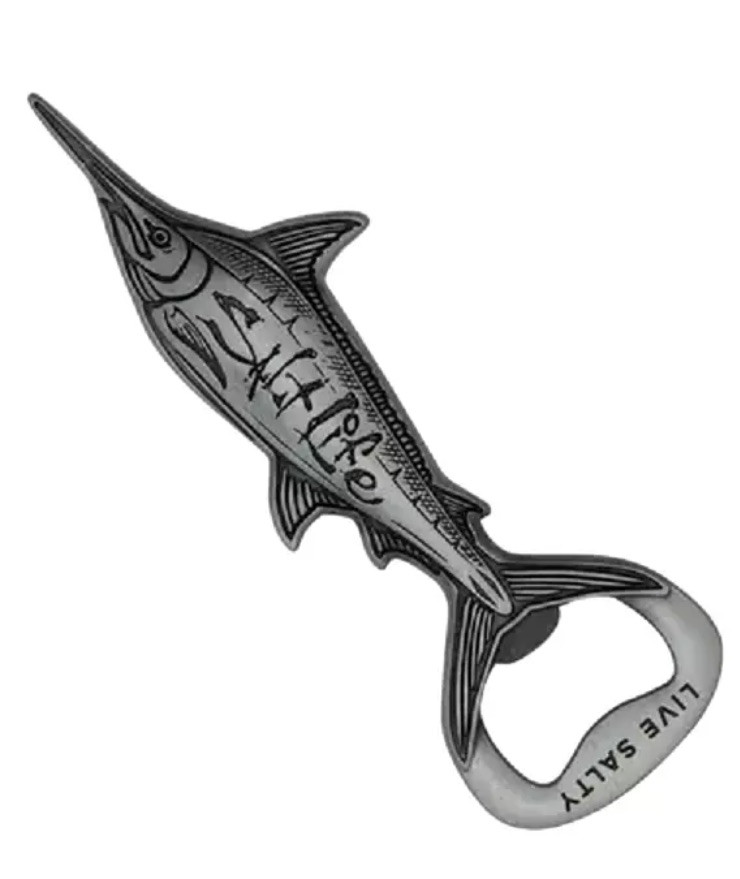 Salt Life Frothy Marlin Refrigerator Magnet Bottle Opener Live Salty Pewter NEW gallery