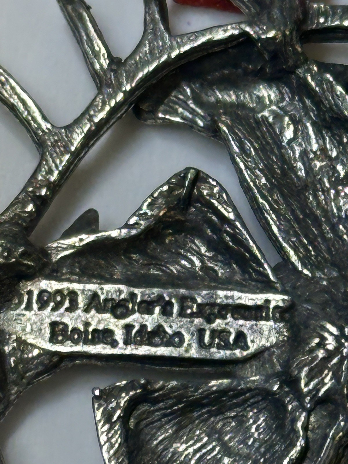1993 Anglers Expressions Snowflake Pewter Christmas Ornament 2.5" Deer Antlers gallery