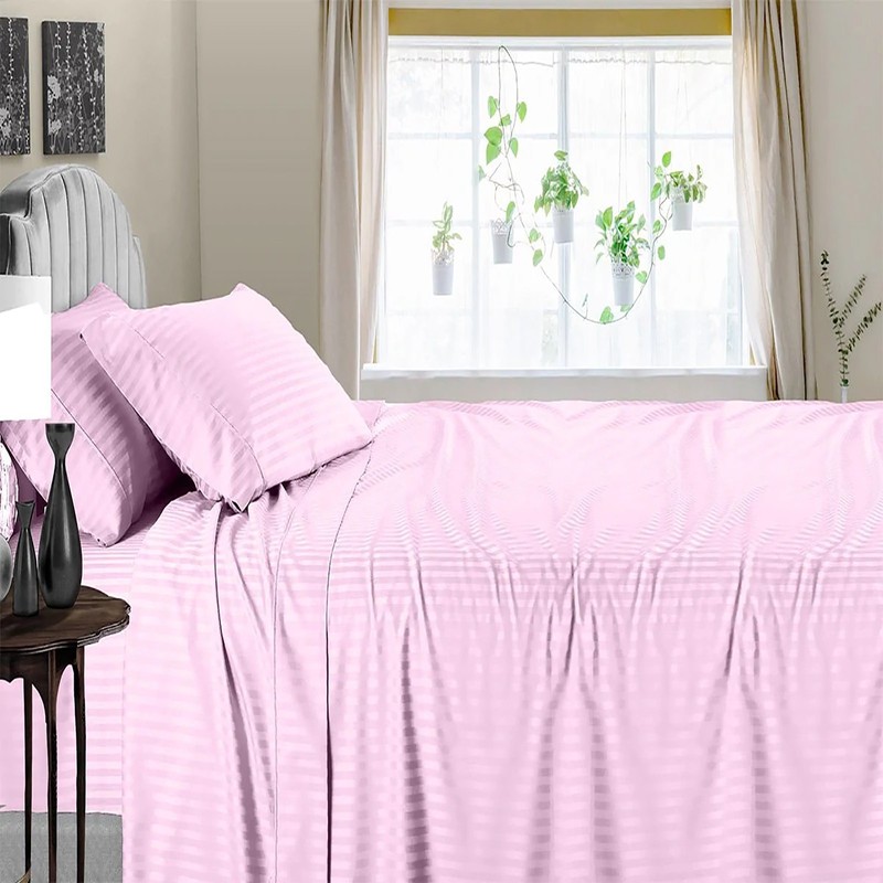 Soft Bedding 1000 - 1200 Thread Count 100% Cotton Pink Stripe Select Item gallery