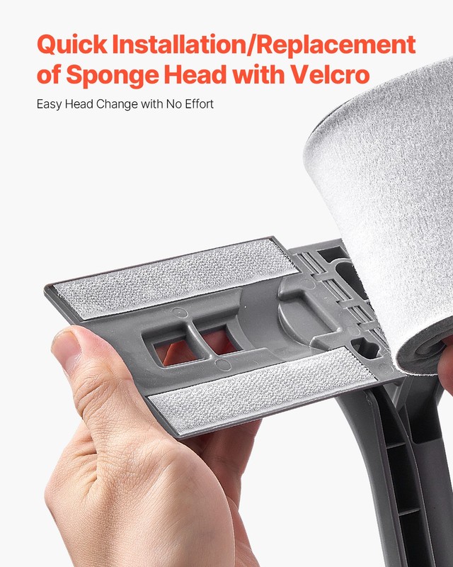 VEVOR High-Density PU Squeezing Sponge Mop with 1 Pcs Sponge Mop Replacement gallery