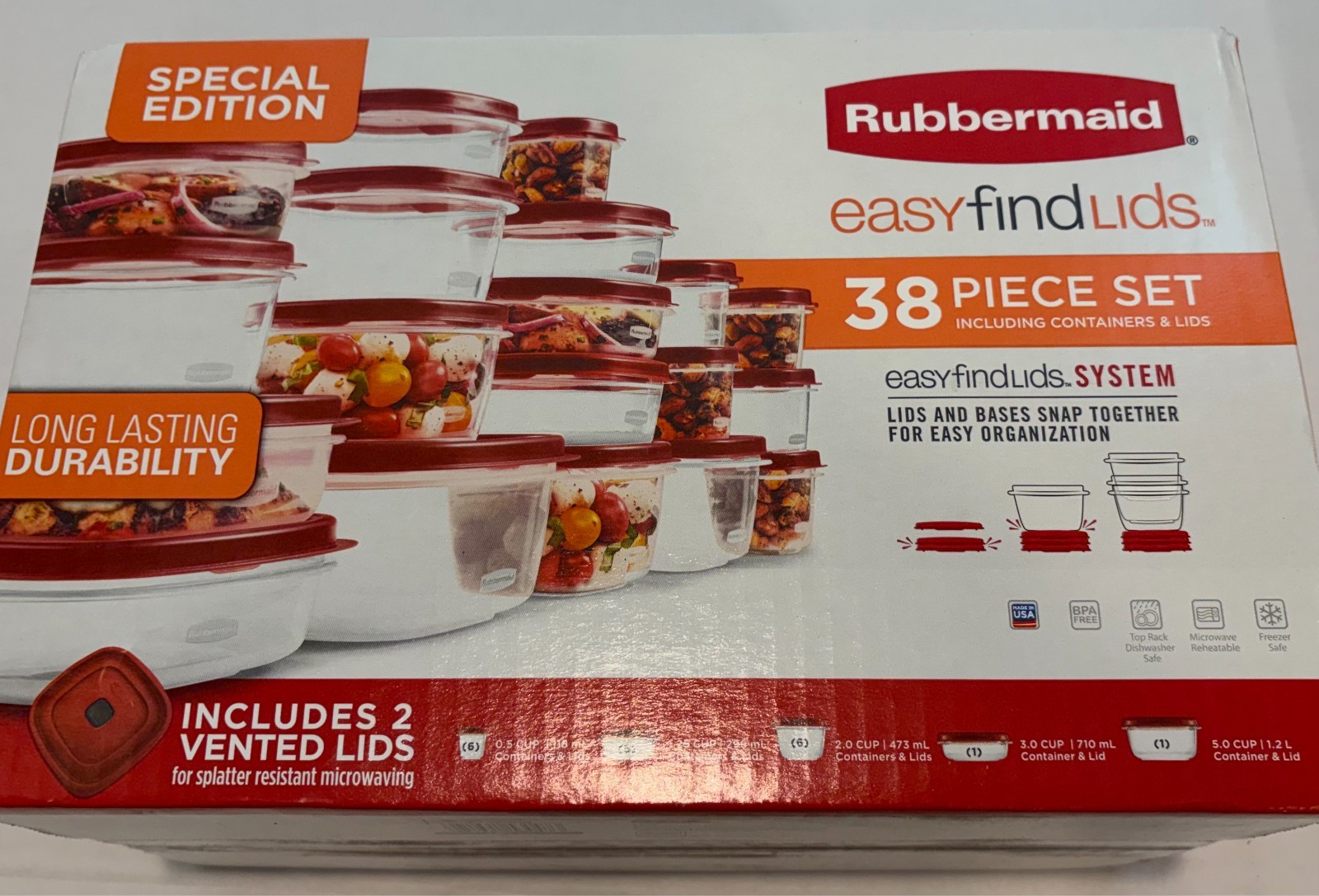 Rubbermaid 38 piece set Storage Containers NEW Easy Find Lids Special Edition gallery