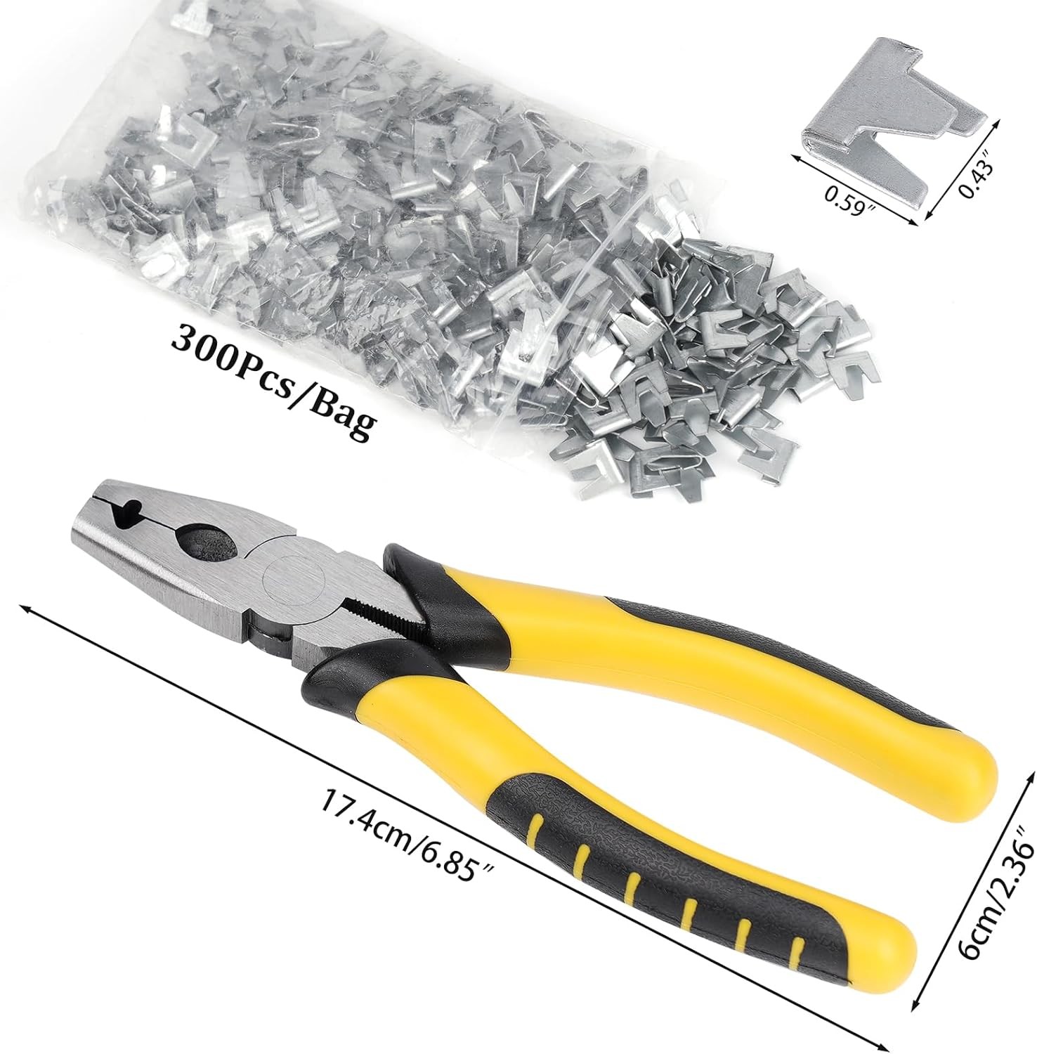1800PCS Wire Cage Clips and Pliers Rabbit Chicken J Clip gallery