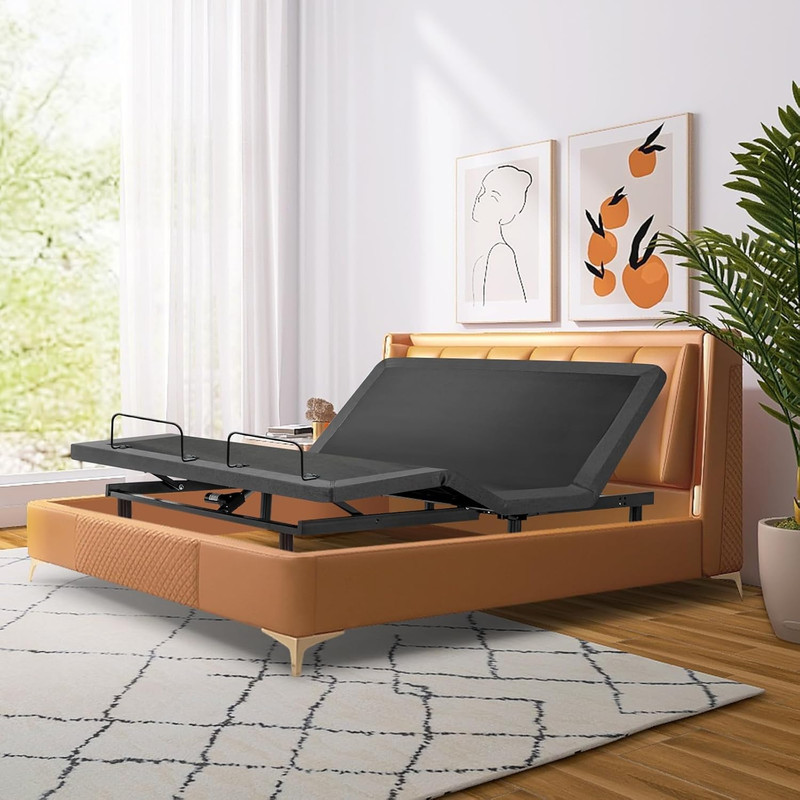Adjustable Queen Bed Frame & 14" Gel Memory Foam Mattress with Smart Features gallery