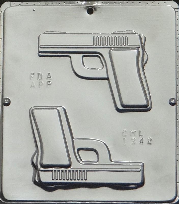Handgun Semi-Automatic Gun Chocolate Candy Mold 1342 NEW gallery