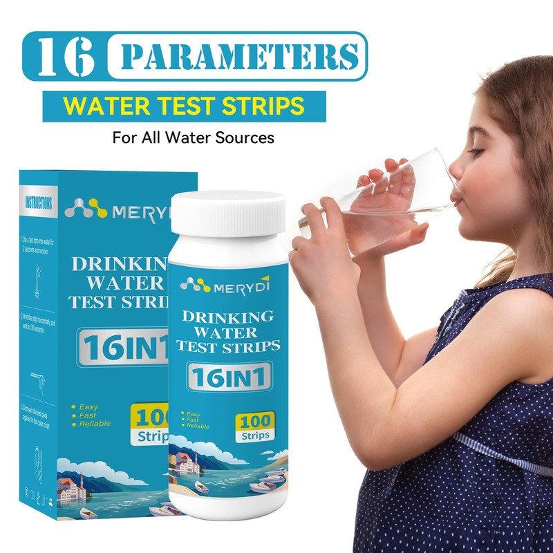 "16in1 Water Testing Kit for pH, Hardness, Fluoride & More 100 Test Strips" gallery