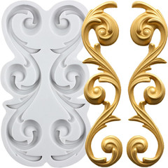 Baroque Scroll Relief Silicone Mold Curlicues Lace Filigree Polymer Clay Molds