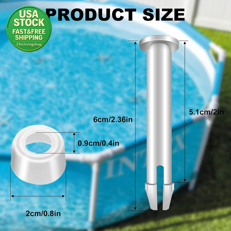 36 Pcs Plastic Pool Joint Pins Seals Compatible Intex 13-24 FT Metal Frame gallery