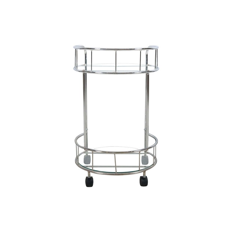 2-Tier Round Rolling Bar Cart Serving Cart Tempered Glass & 4 Wheels W/ Lock gallery