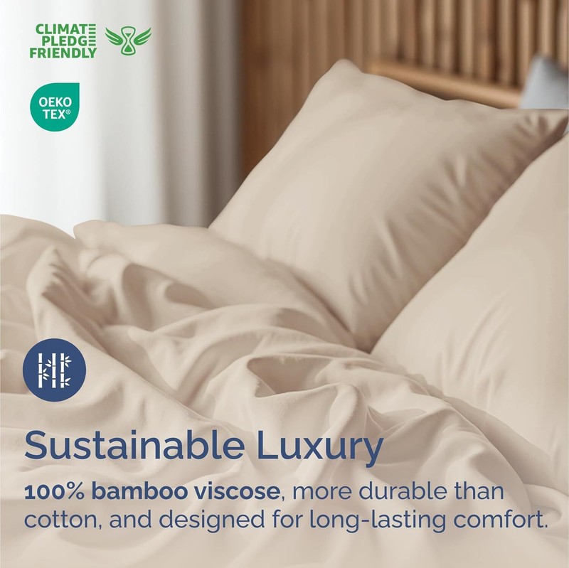 100% Bamboo Sheet Sets, Soft, Cooling & Breathable Bed Sheets by CGK Linens gallery