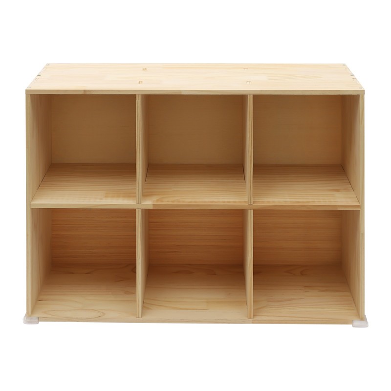 Solid Wood Bookcase with 6 Cubes - Stylish Storage & Elegant Design gallery