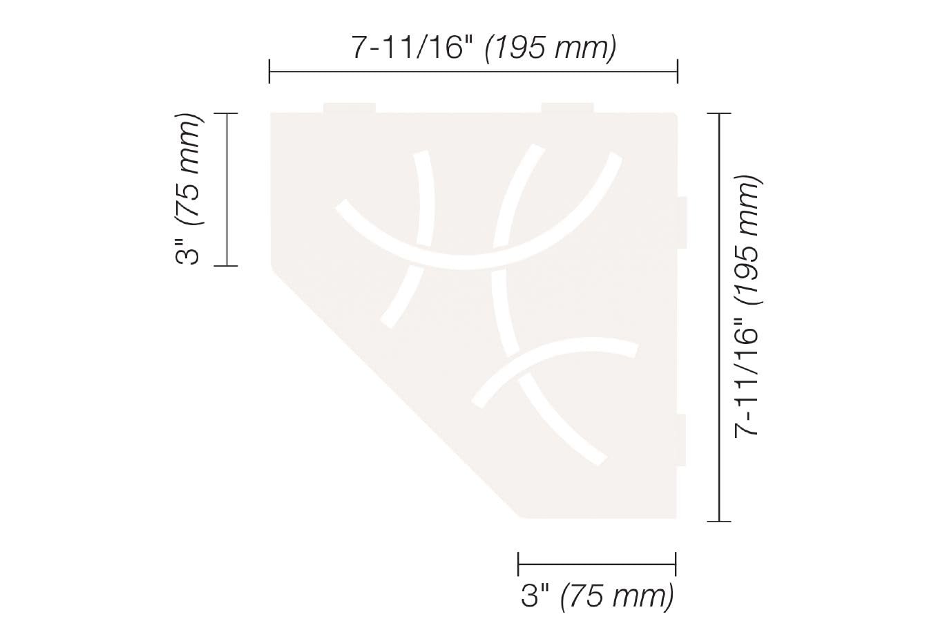 Schluter Pentagonal Corner Shelf for Tiled Walls - Curve Design gallery