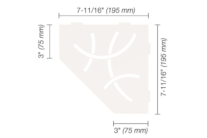 Schluter Pentagonal Corner Shelf for Tiled Walls - Curve Design gallery