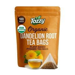 100 Count Organic Dandelion Root Tea – USDA Organic – Plant-Based Pyramid Bags