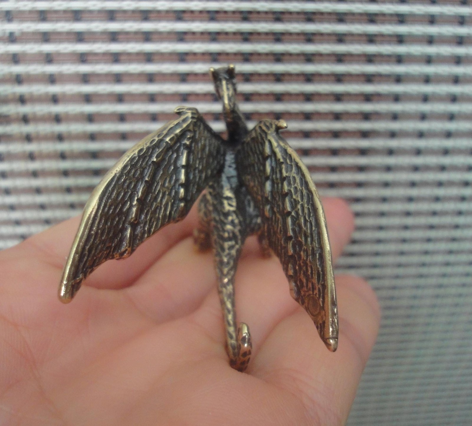 Vintage Style Solid Brass Copper Flying Dragon Statue For Home Garden Decor gallery