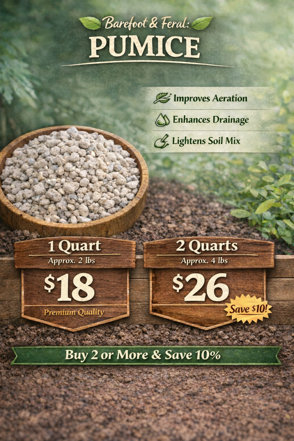 100% All Natural Pumice Soil Amendment - Choose Your Size - FREE SHIPPING gallery