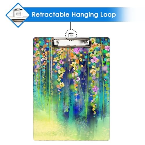 Clipboard Decorative Office School Hardboard Wood Nature Watercolor Floral gallery