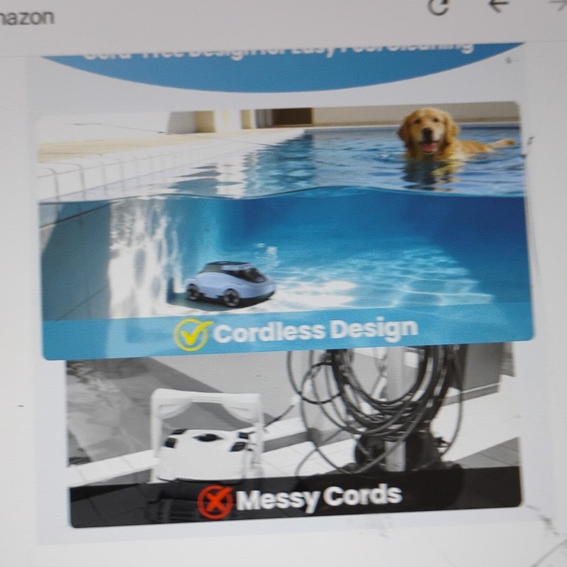 Cordless Robotic Pool Cleaner Blue/Black 180 Min Dual Cleaning 2200 sq ft gallery