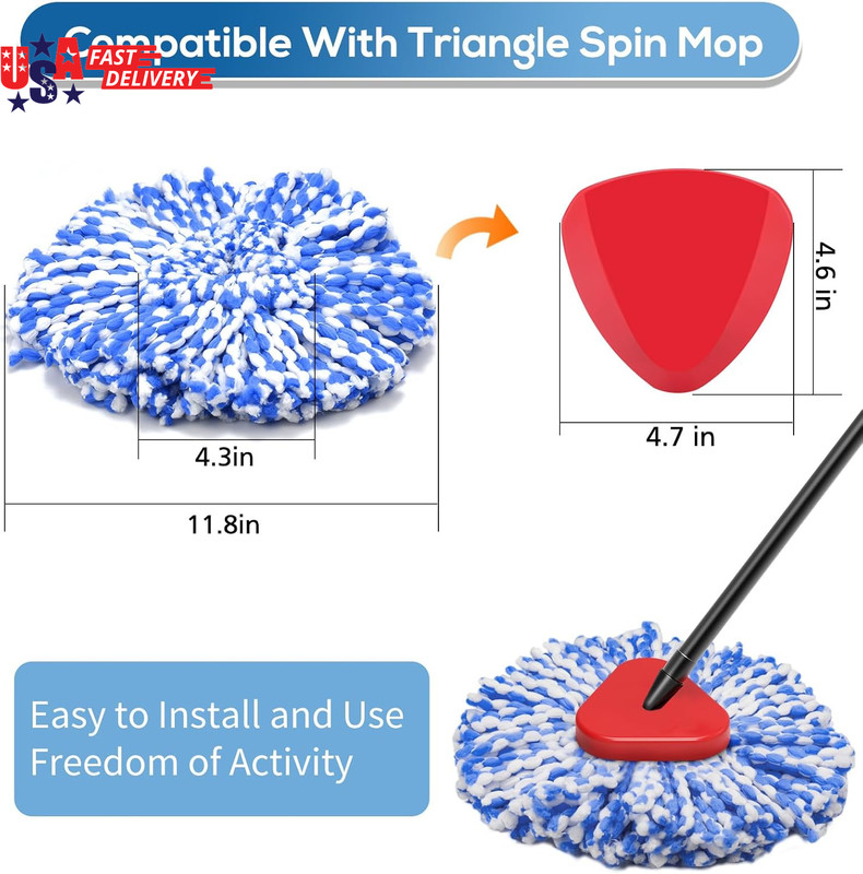 4 Pack Rinseclean Spin Mop Replacement Head Spin Mop Refills Compatible with O C gallery