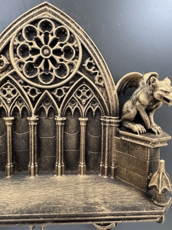 Gargoyle Gothic Cathedral Wall Shelf Candle Holder Rose Antique Gold Home Decor gallery
