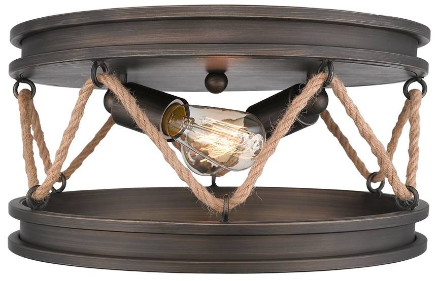 Golden Lighting Chatham 14" Wide Gunmetal Bronze 2-Light Ceiling Light gallery