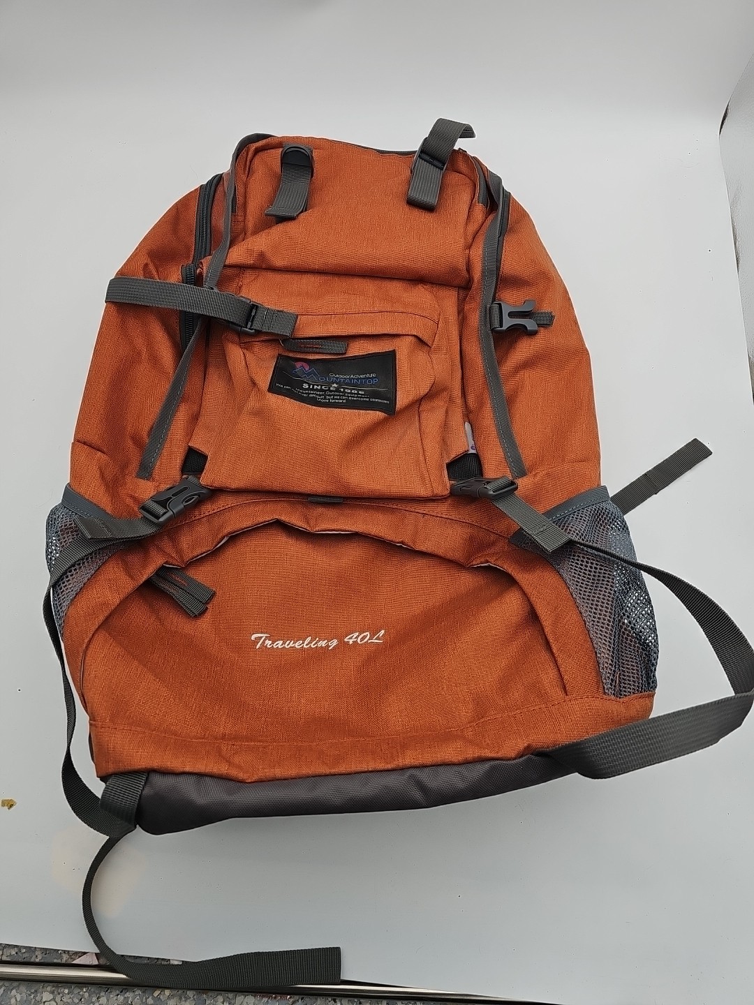 Mountaintop - 40L Hiking Backpack - Orange Trail Bag NWT