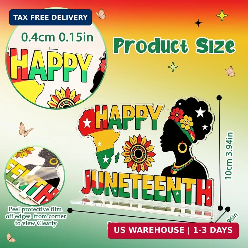 Juneteenth Decorations Happy Juneteenth Acrylic Sign Black History Month Decorat gallery