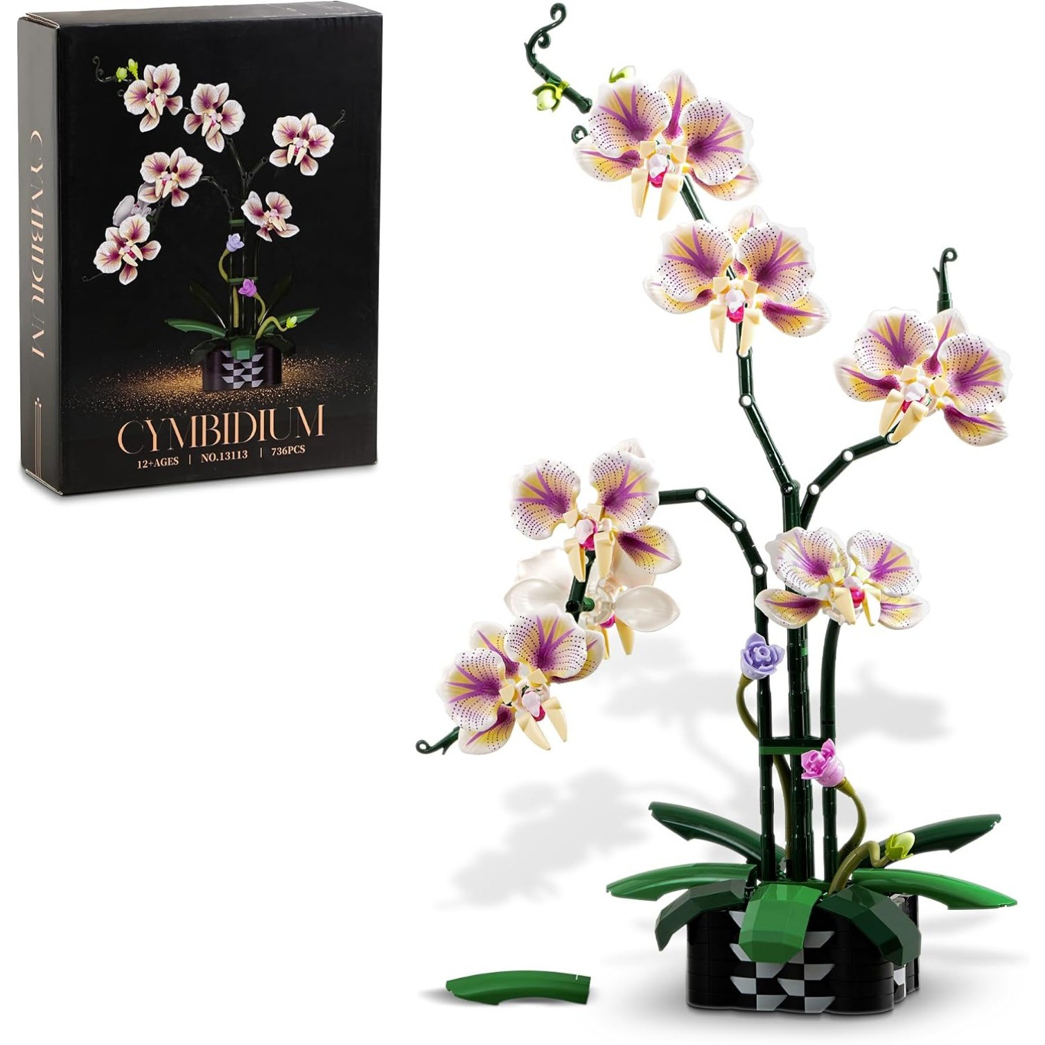 736Pcs Flower Building Sets with Vase, Artificial Fake Flowers Building Blocks gallery