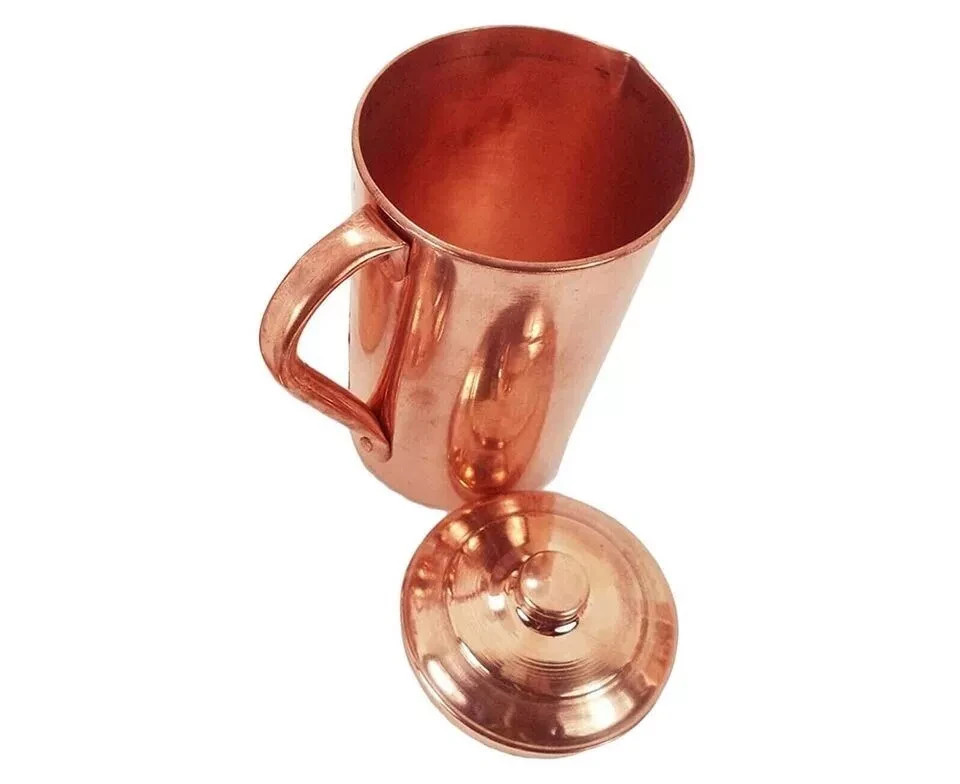 Pure Copper Smooth Water 1.5LTR Jug/Copper Pitcher for Ayurveda Health Benefit gallery