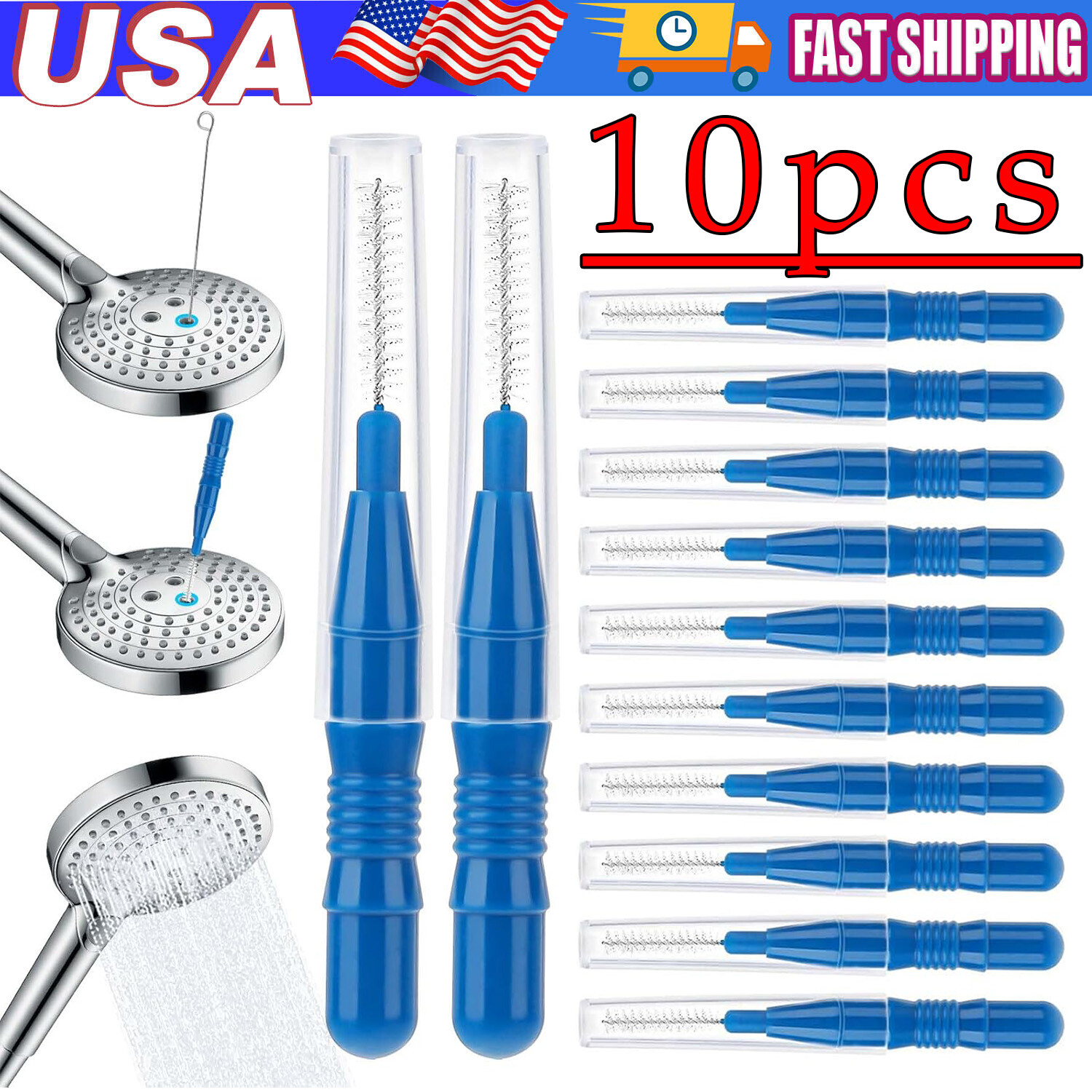 10 Pack Shower Head Cleaning Brush Set - Anti-Clogging Small Pore Gap Brushes gallery