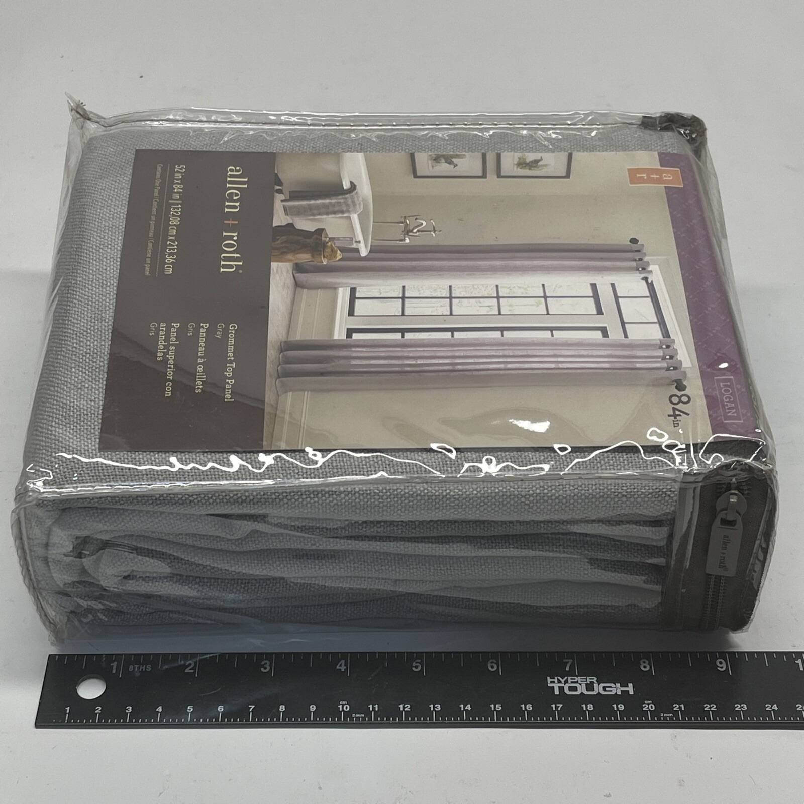 allen + roth 84-in Grey Light Filtering Grommet Single Curtain Panel gallery