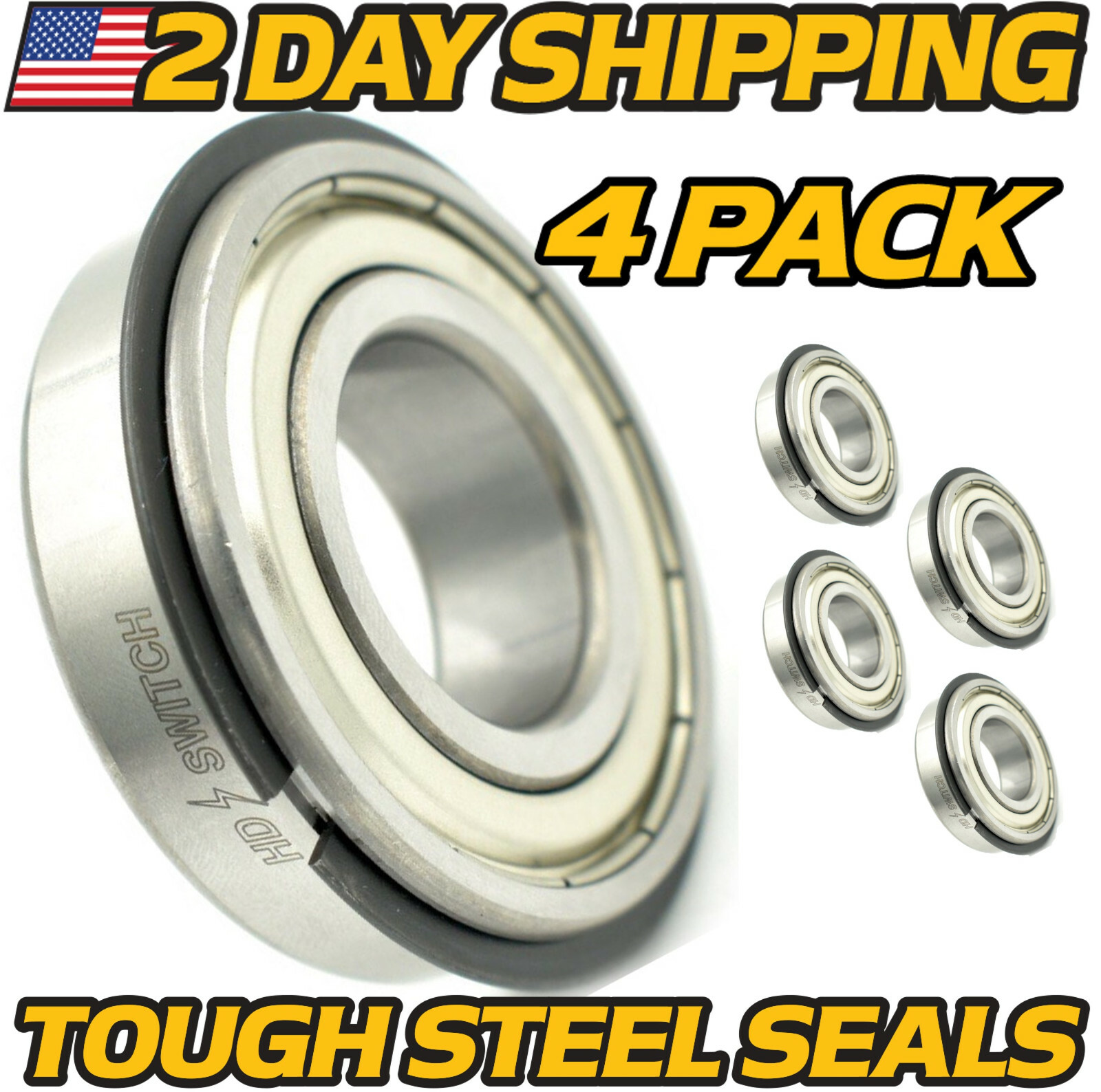 (4 Pack) Front 25mm Wheel Bearings Fits John Deere 325 330 335 345 415 420 425 gallery