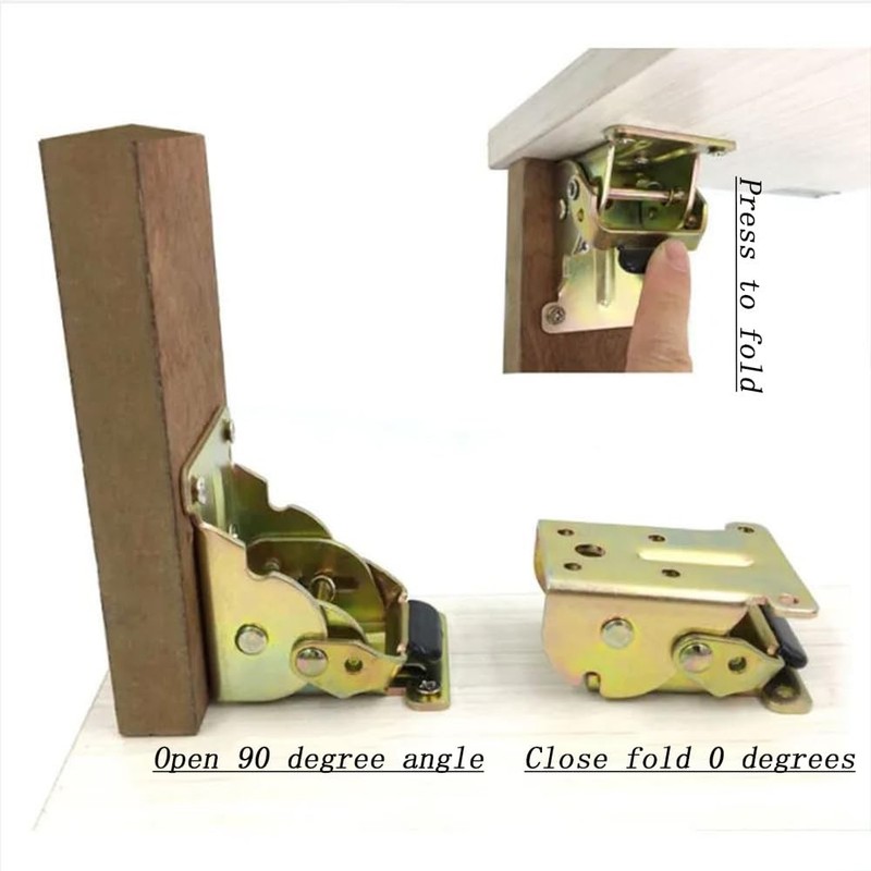 Heavy-Duty Foldable Self-Locking Hinge 2-Piece 90 Degree Double Brake Foldabl... gallery
