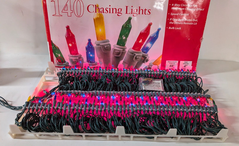 NOS Chasing Mini Light Set 140 ct 48 feet 4" spacing Multi-color Set Ace Hardw gallery