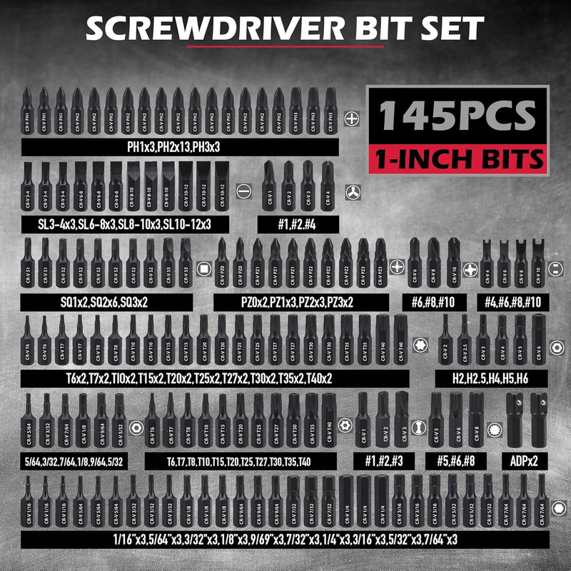 232-Piece Ultimate Screwdriver Bit Set, Cr-V Impact Driver Bit Set Includes Secu gallery