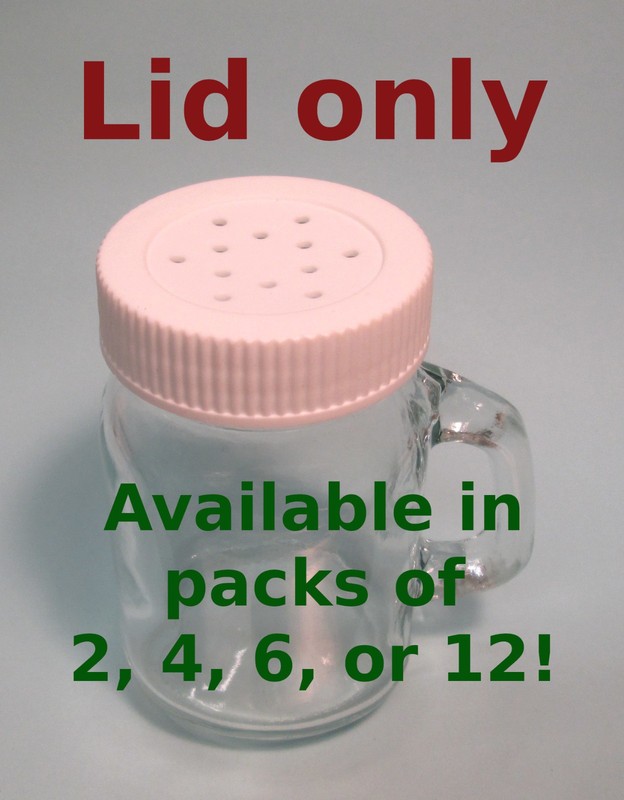 salt & pepper 4oz shaker replacement lid, mini mason jars, white screw on, Bulk gallery