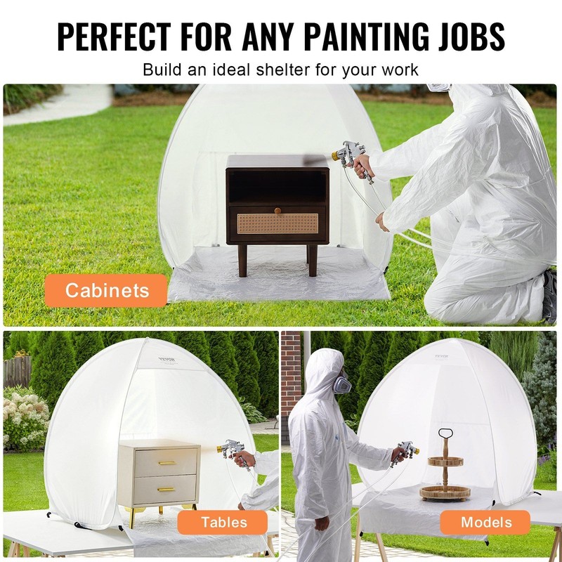Instant Setup Spray Paint Tent 40x35x40in Foldable Booth with Vent gallery
