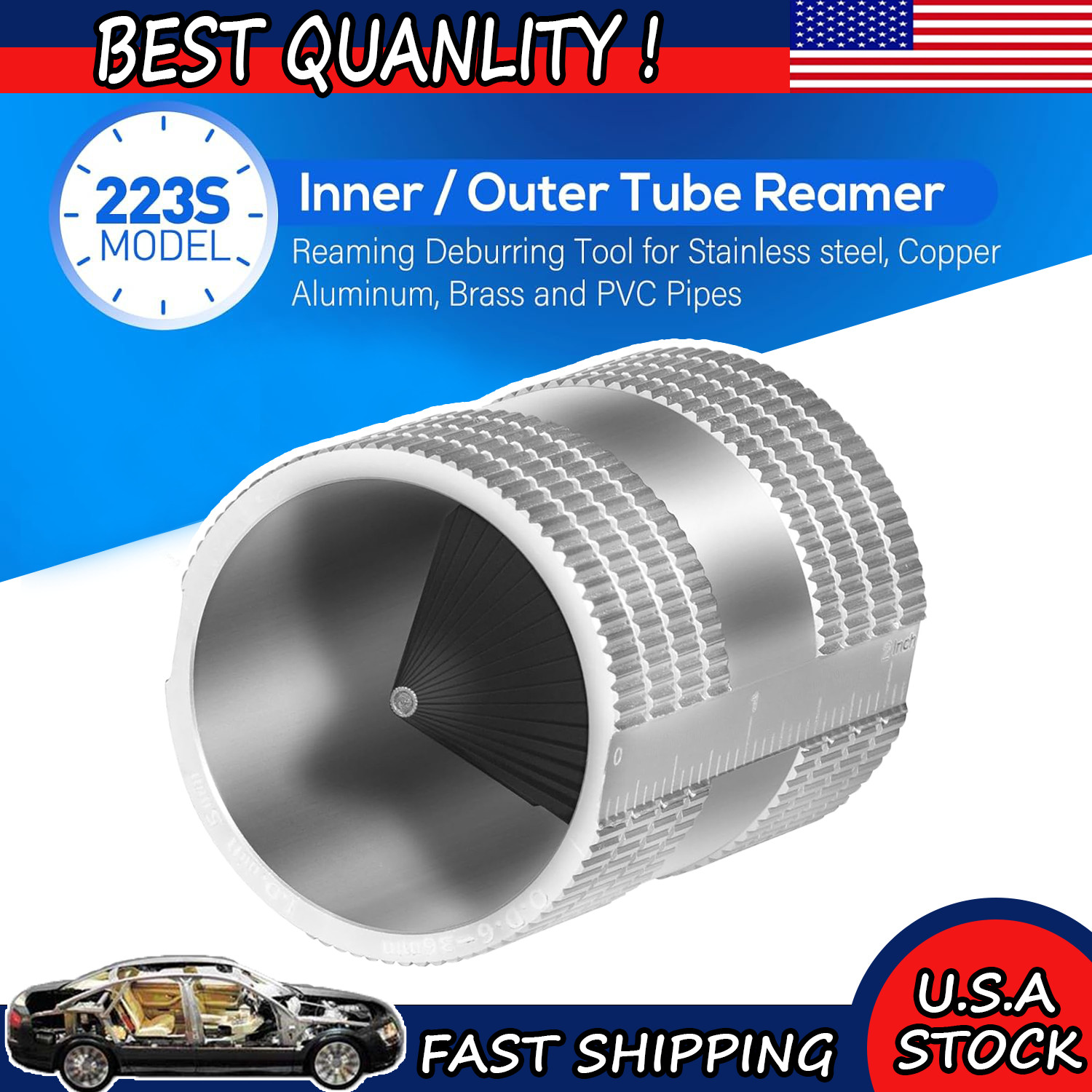 Reaming Tool for Copper,Stainless Steel Tubing,Pipe Reamer Sizes 1/4" to 1-1/4" gallery